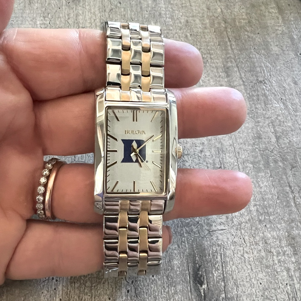 Belova Stainless Steel Watch, Duke logo